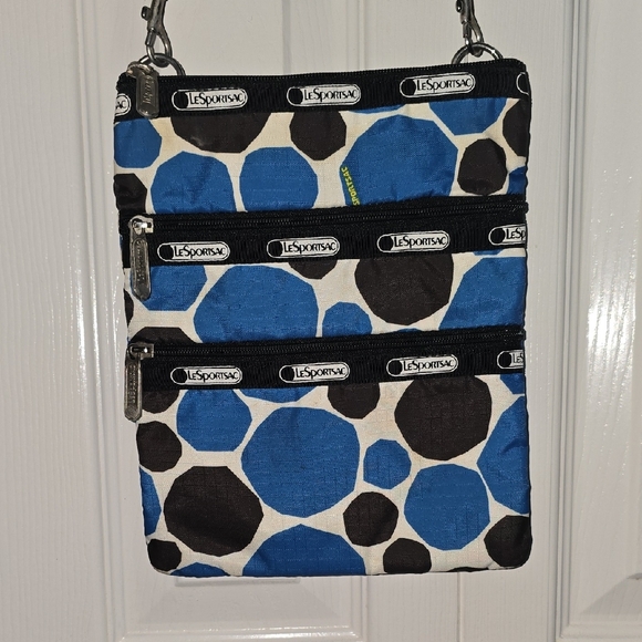 Lesportsac Handbags - LeSportsac Blue and Black Polka Dot Shoulder Bag Crossbody Bag